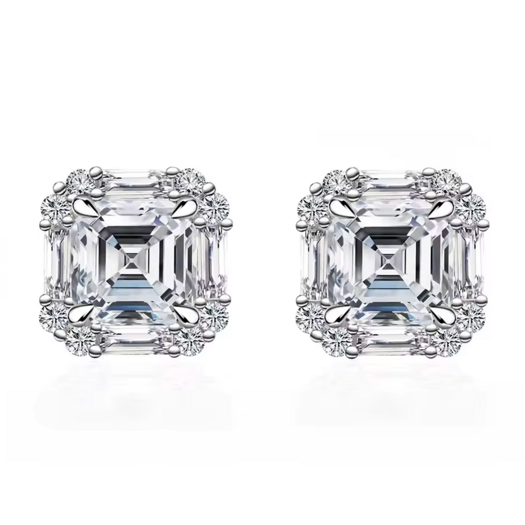 Imperial Asscher-Cut Halo Studs