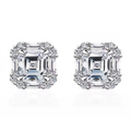 Imperial Asscher-Cut Halo Studs