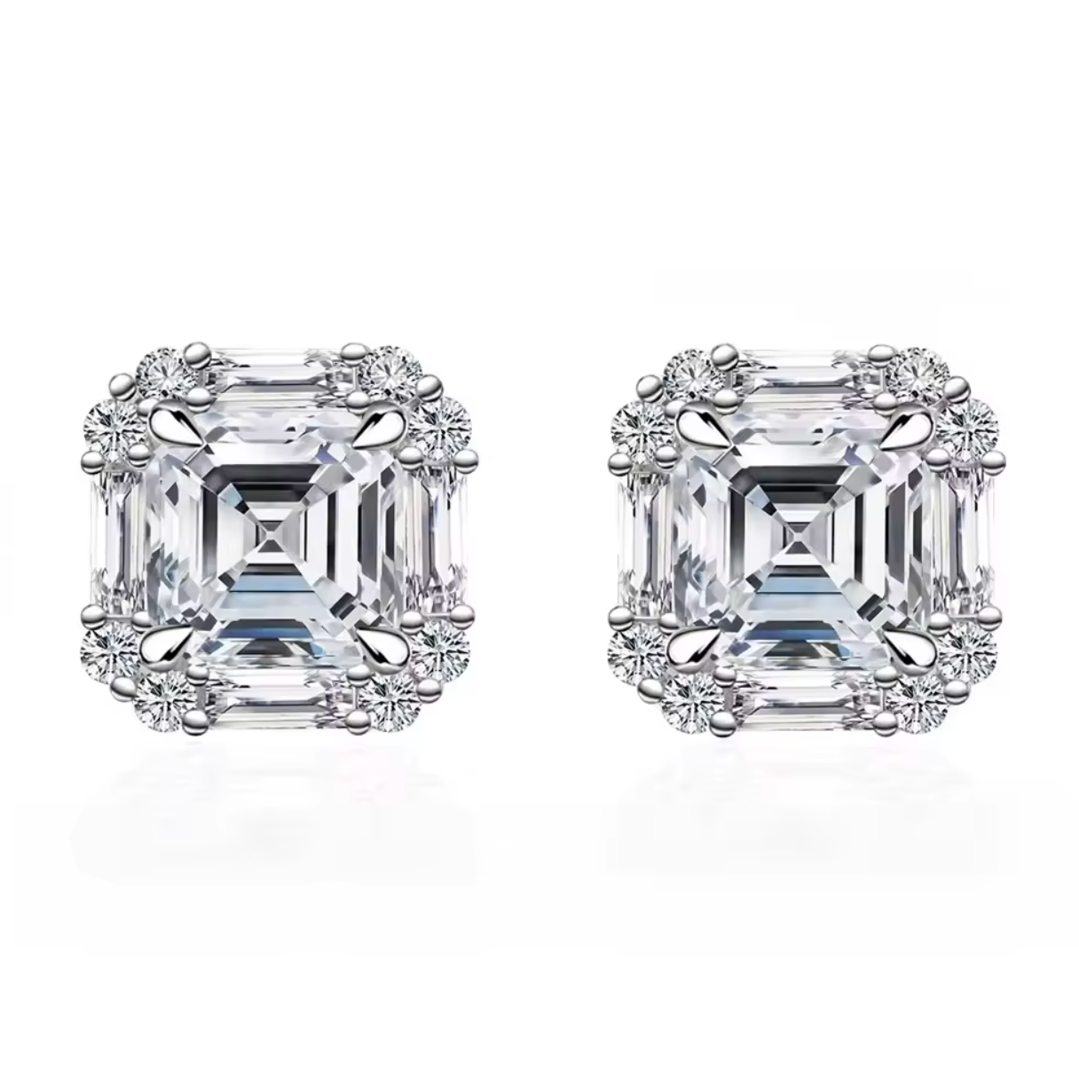 Imperial Asscher-Cut Halo Studs